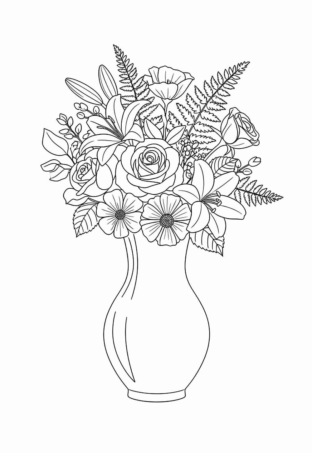 Desenho de Vaso De Flores Desenho Colorir Imprimir 23