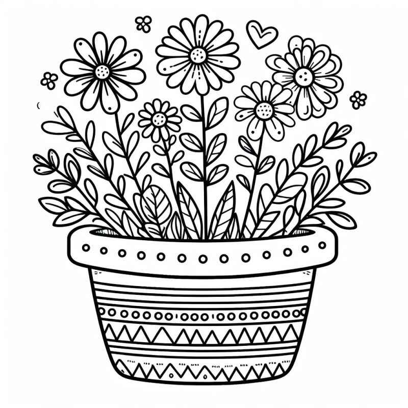Desenho de Vaso De Flores Desenho Colorir Imprimir 25