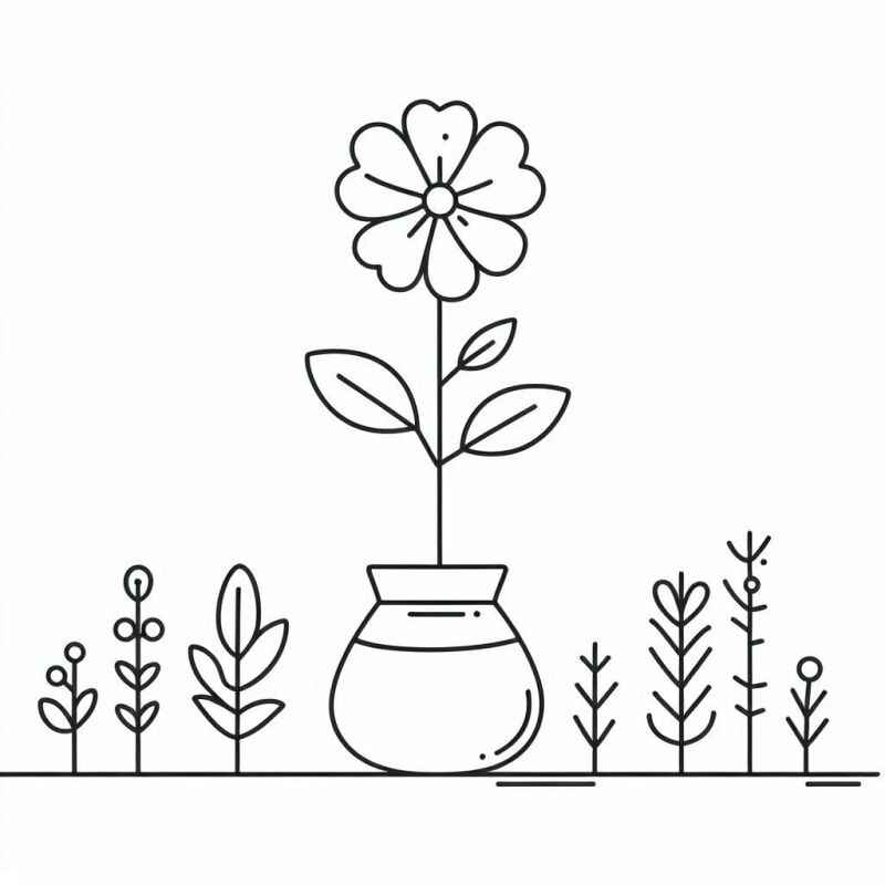 Desenho de Vaso De Flores Desenho Colorir Imprimir 29