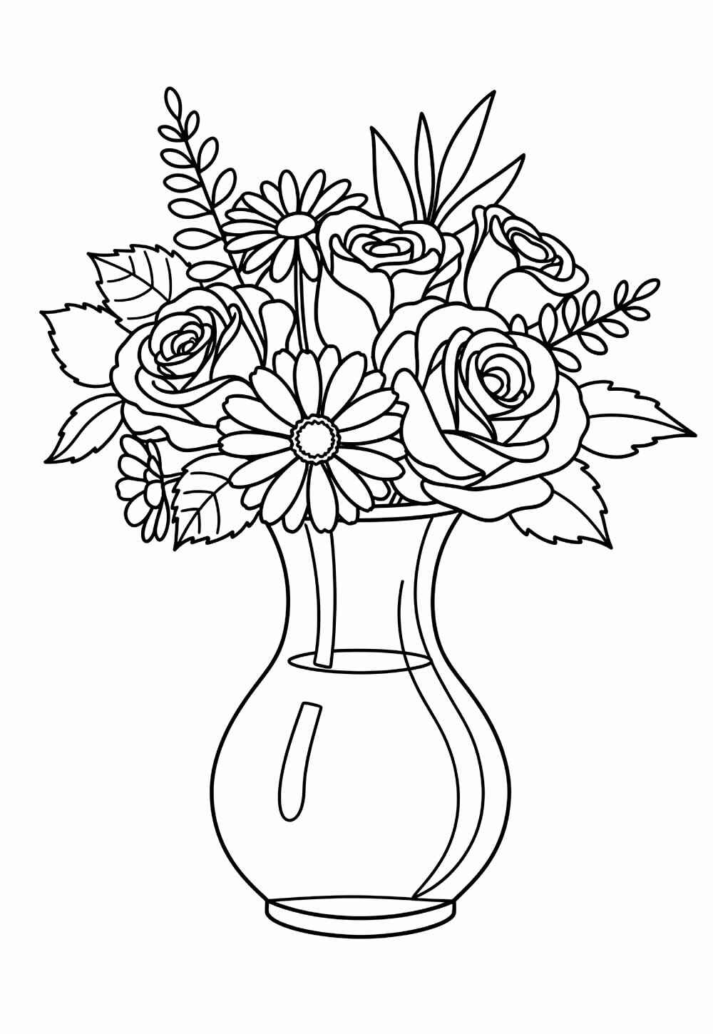 Desenho de Vaso De Flores Desenho Colorir Imprimir 32