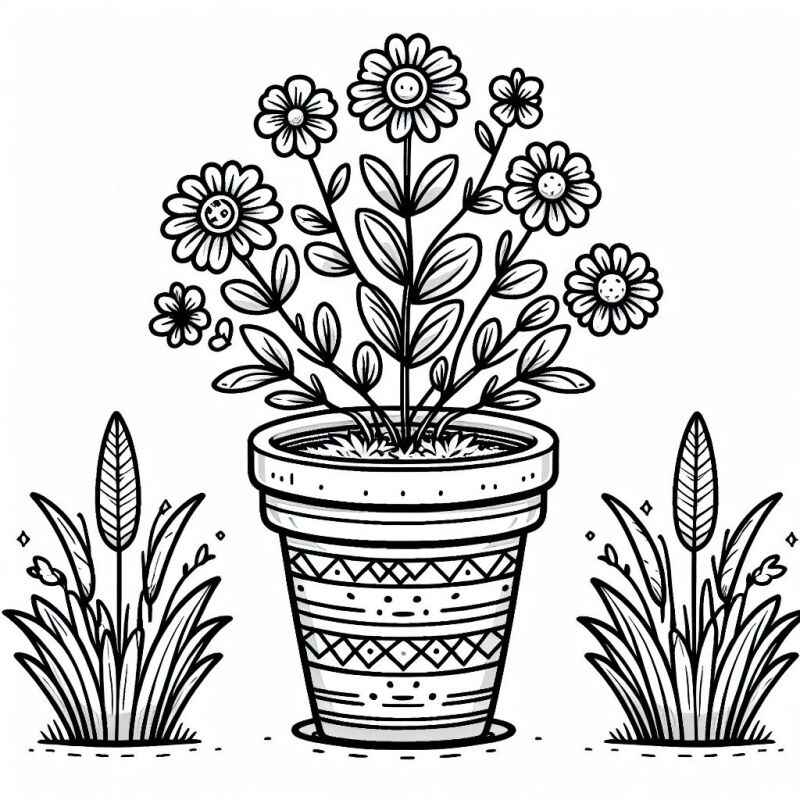 Desenho de Vaso De Flores Desenho Colorir Imprimir 35