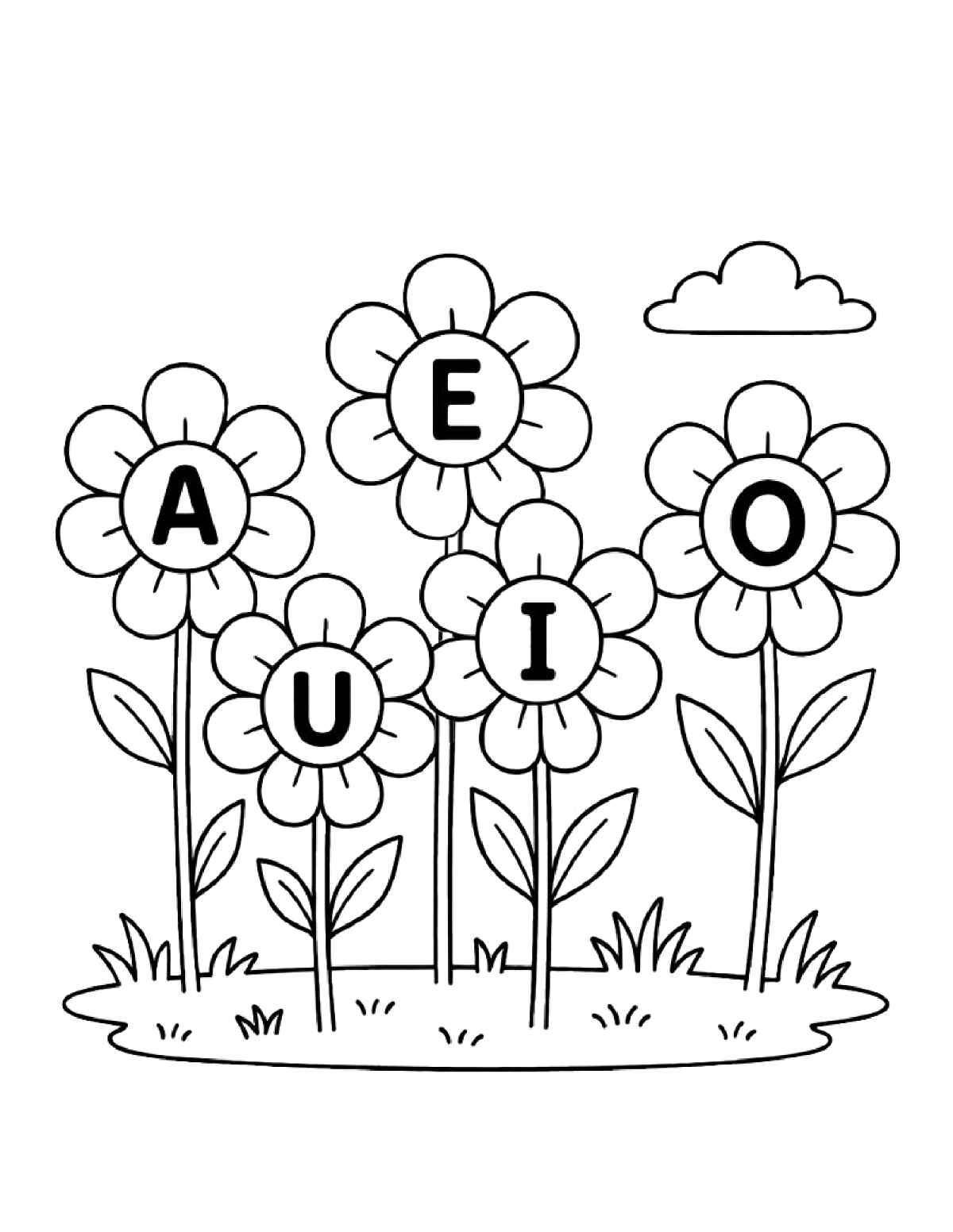 Vogais Desenho Colorir Imprimir 02