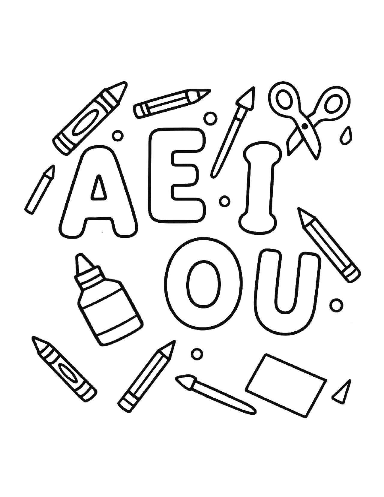 Vogais Desenho Colorir Imprimir 05