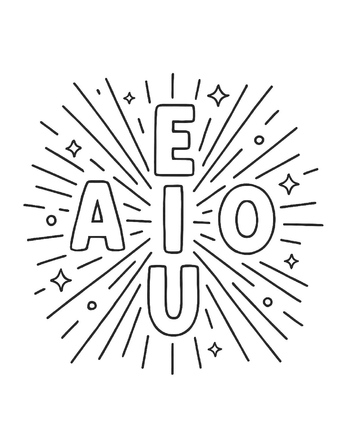 Vogais Desenho Colorir Imprimir 07