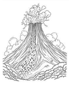 Desenho de Vulcão Desenho Colorir Imprimir 01