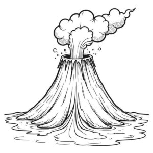 Desenho de Vulcão Desenho Colorir Imprimir 02