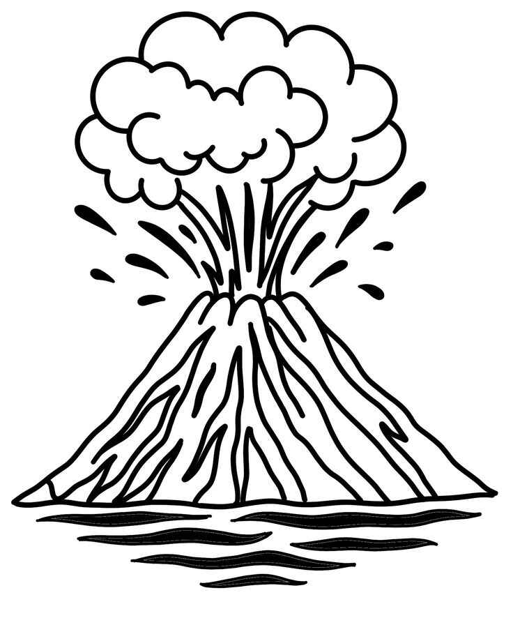 Vulcão Desenho Colorir Imprimir 03