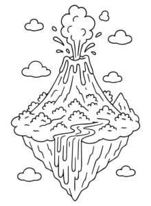 Desenho de Vulcão Desenho Colorir Imprimir 04