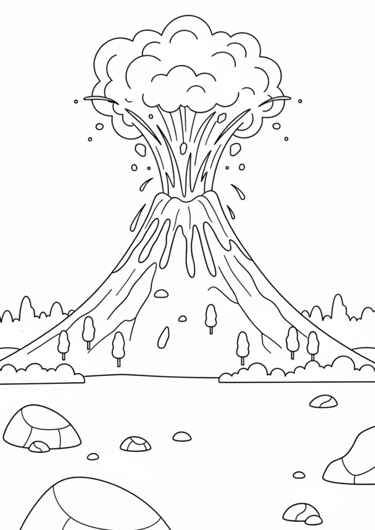 Desenho de Vulcão Desenho Colorir Imprimir 05