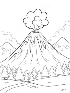 Desenho de Vulcão Desenho Colorir Imprimir 07