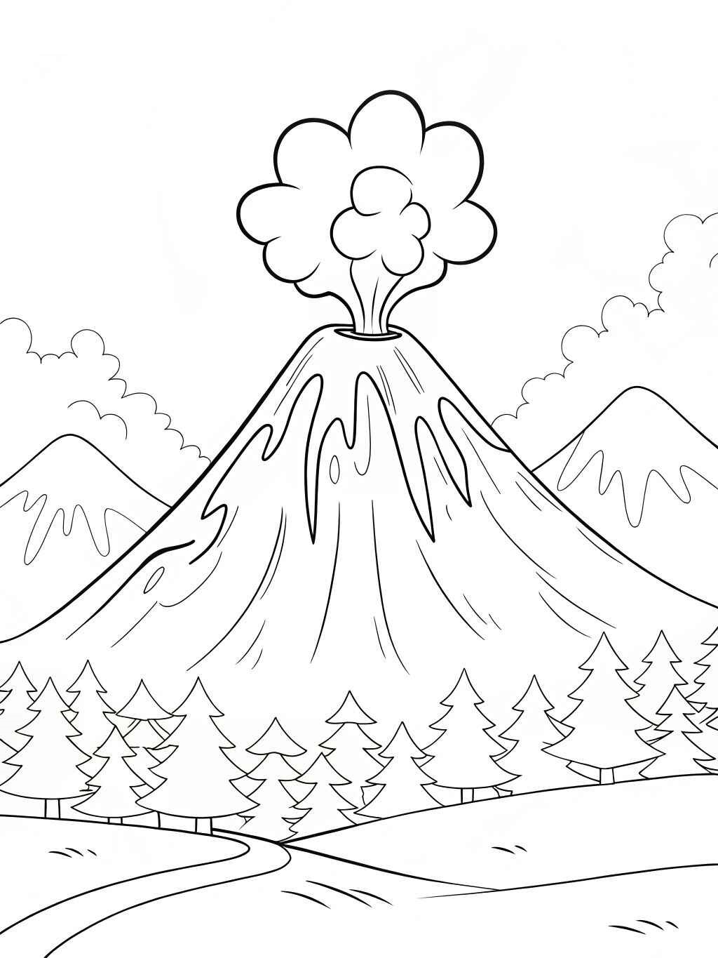 Desenho de Vulcão Desenho Colorir Imprimir 07