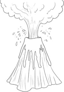 Desenho de Vulcão Desenho Colorir Imprimir 11