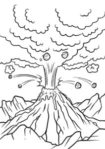 Desenho de Vulcão Desenho Colorir Imprimir 12