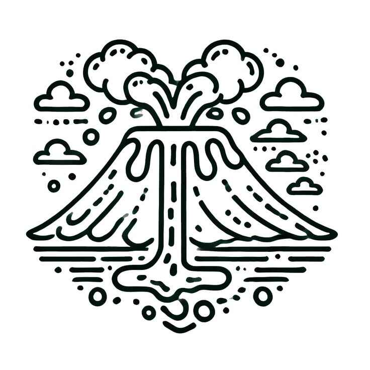 Desenho de Vulcão Desenho Colorir Imprimir 13