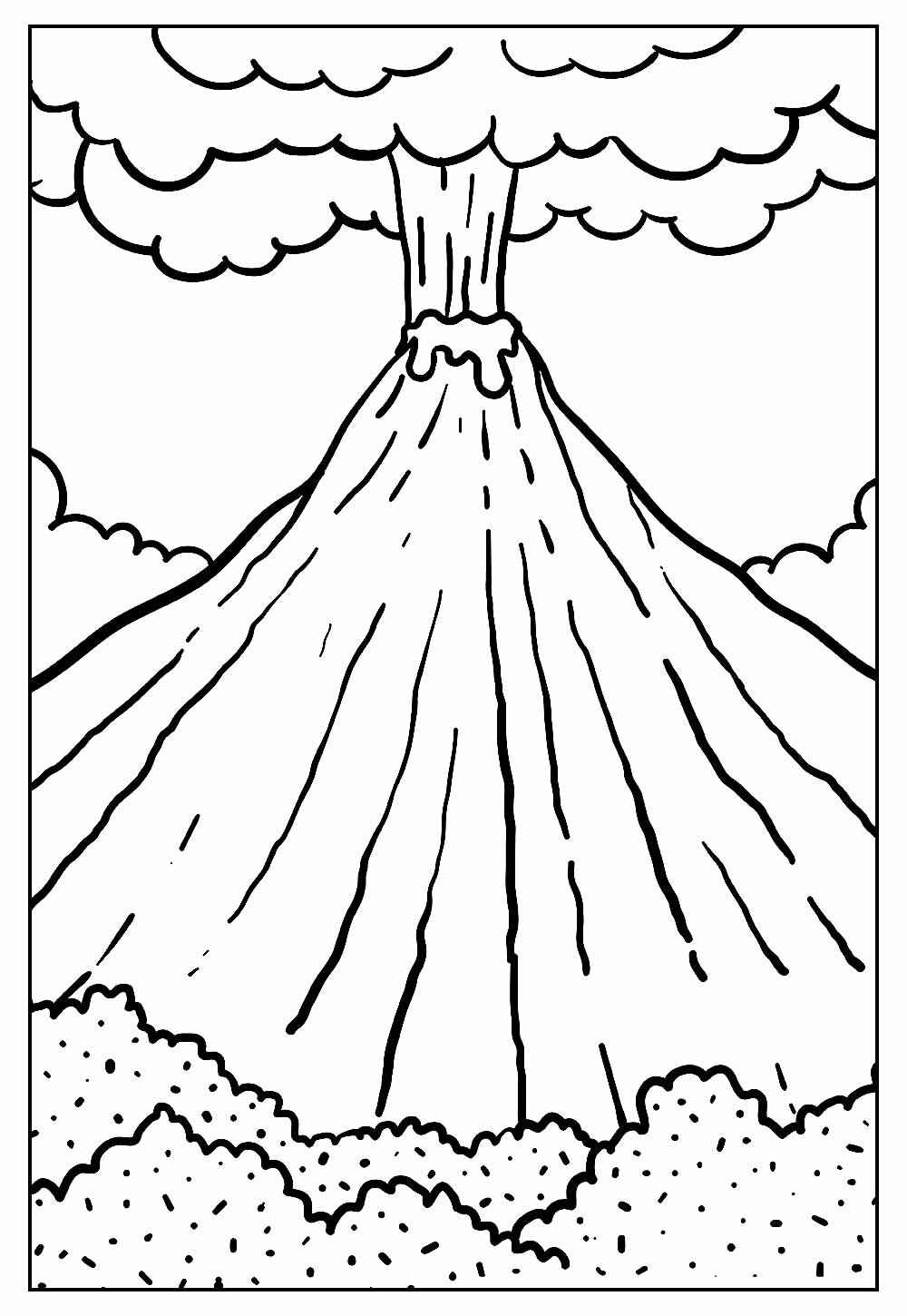 Desenho de Vulcão Desenho Colorir Imprimir 17