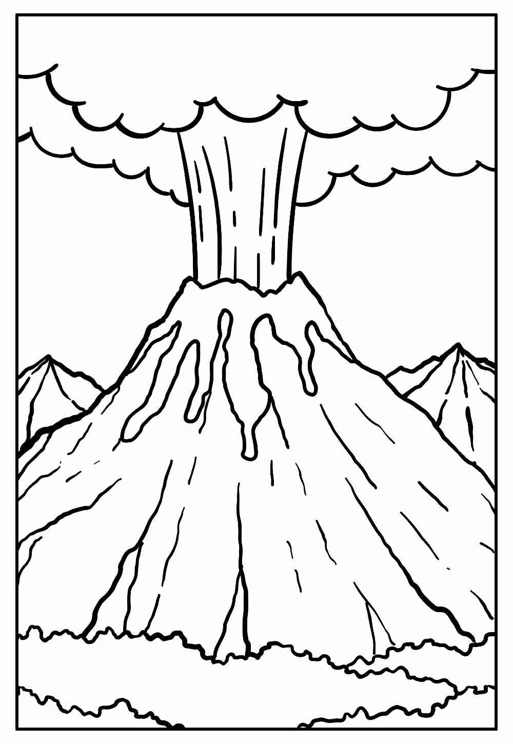 Desenho de Vulcão Desenho Colorir Imprimir 18