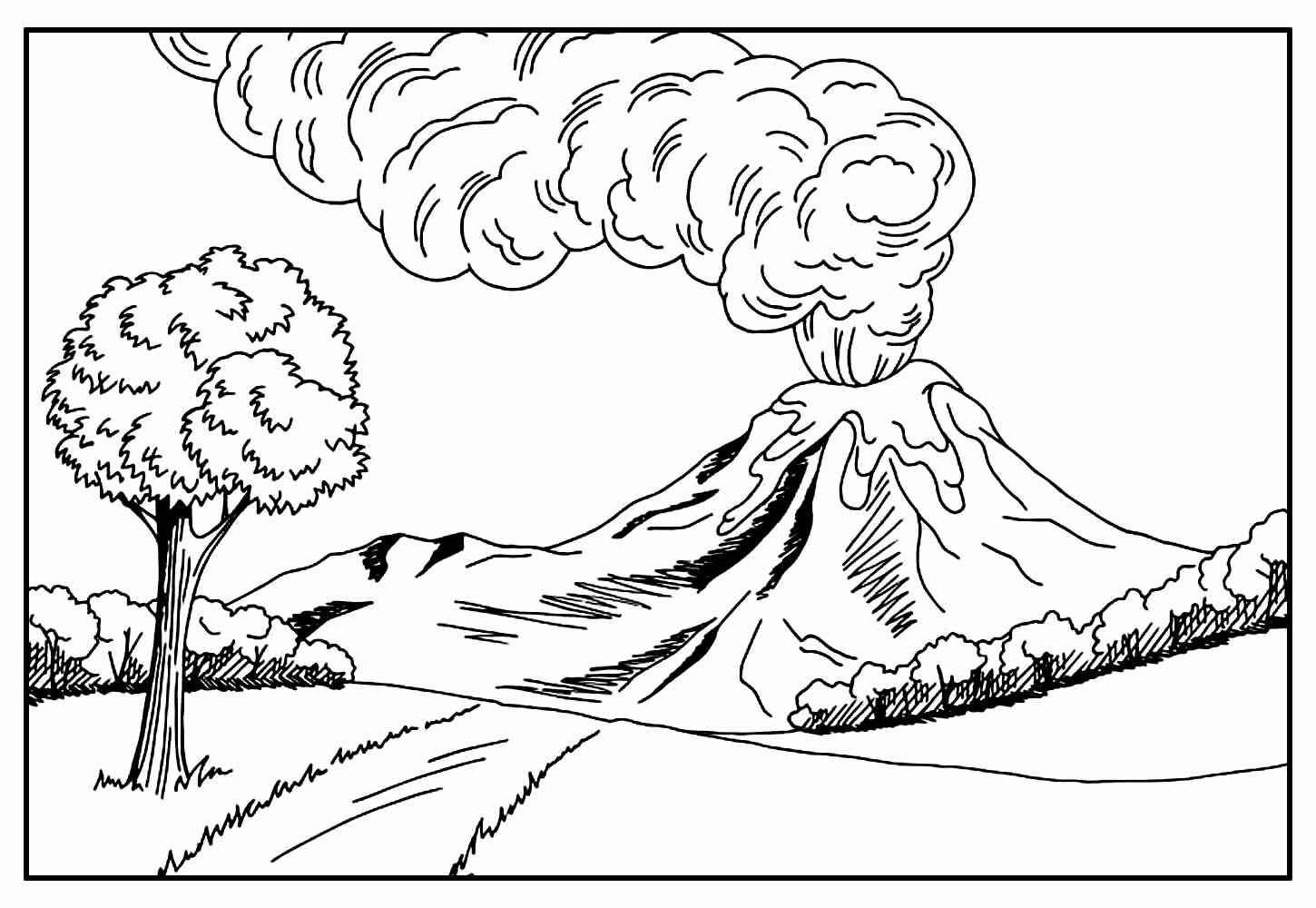 Desenho de Vulcão Desenho Colorir Imprimir 20
