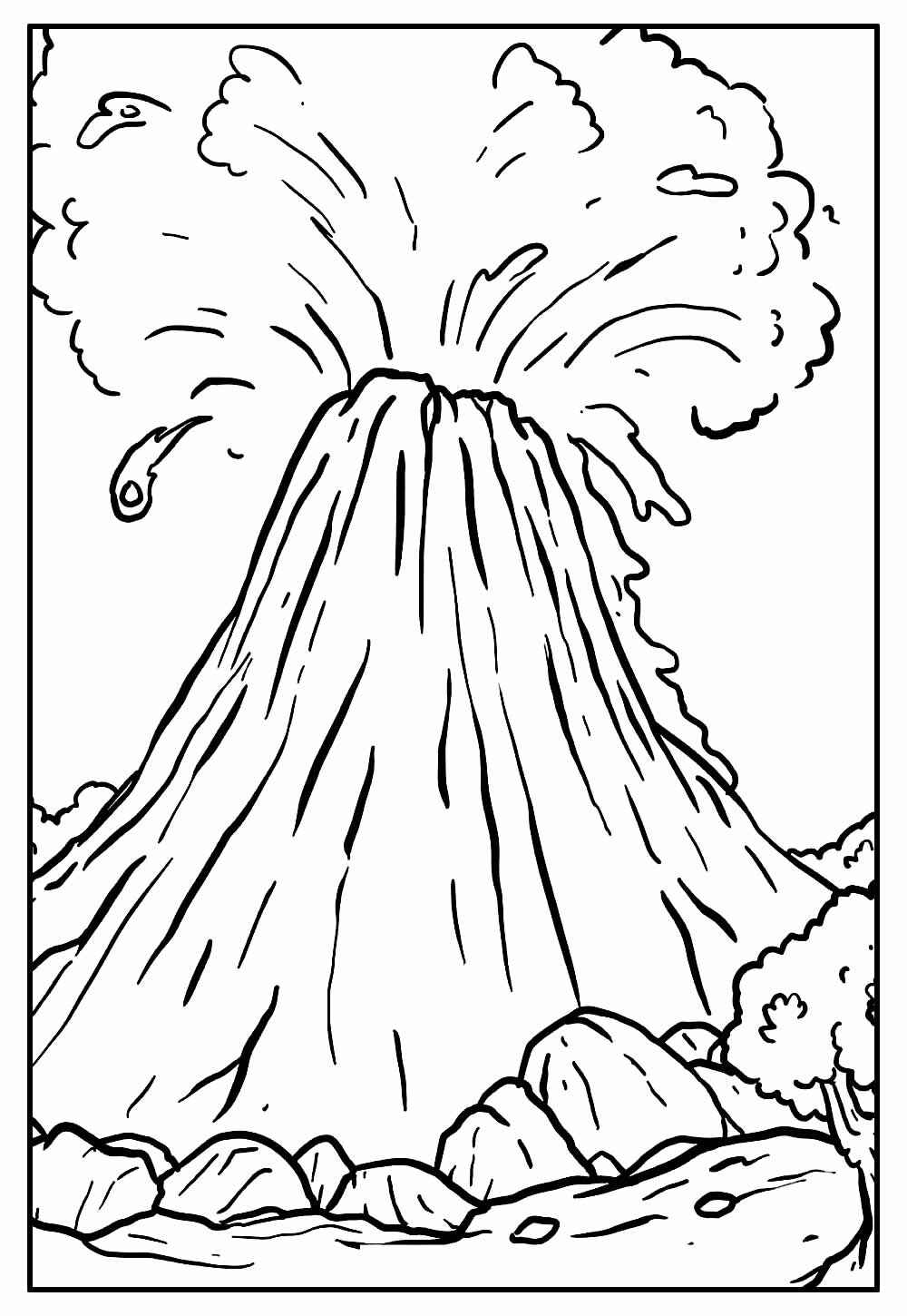 Desenho de Vulcão Desenho Colorir Imprimir 22