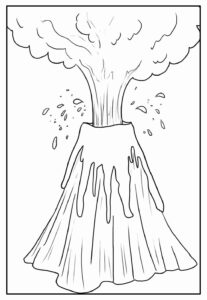 Desenho de Vulcão Desenho Colorir Imprimir 23