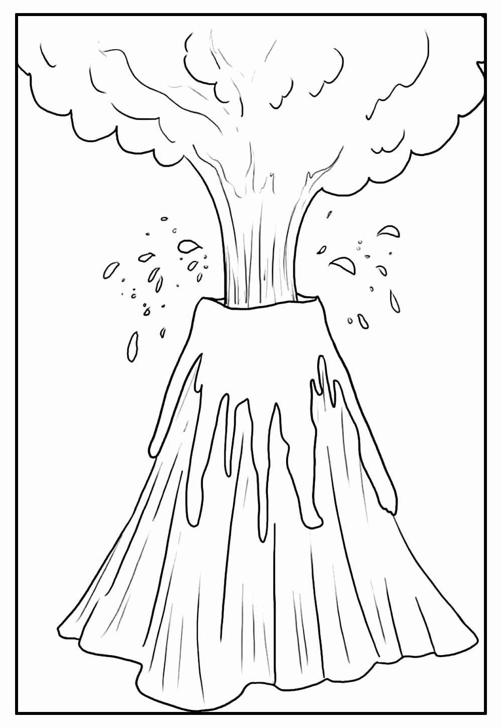 Desenho de Vulcão Desenho Colorir Imprimir 23