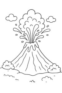 Desenho de Vulcão Desenho Colorir Imprimir 26