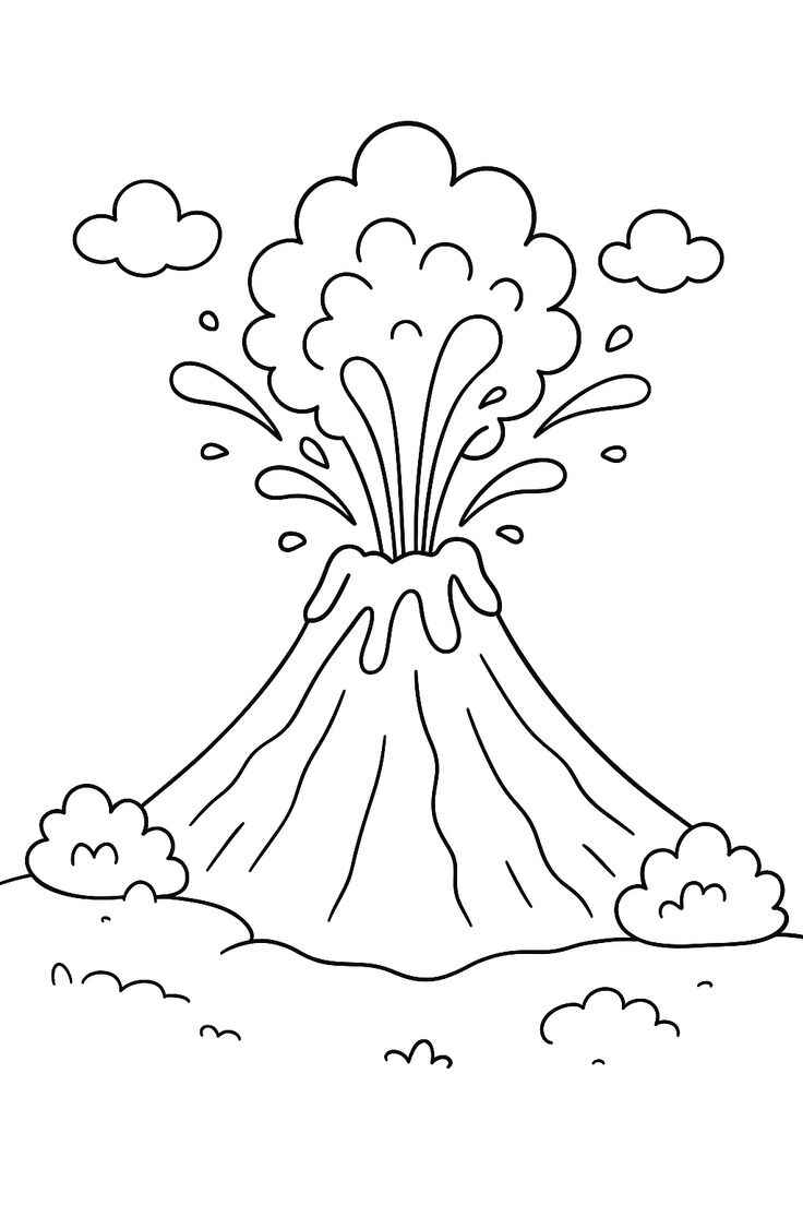 Desenho de Vulcão Desenho Colorir Imprimir 26