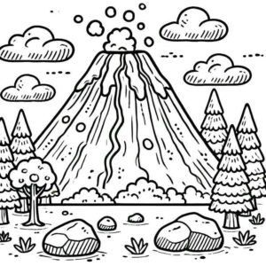 Desenho de Vulcão Desenho Colorir Imprimir 27