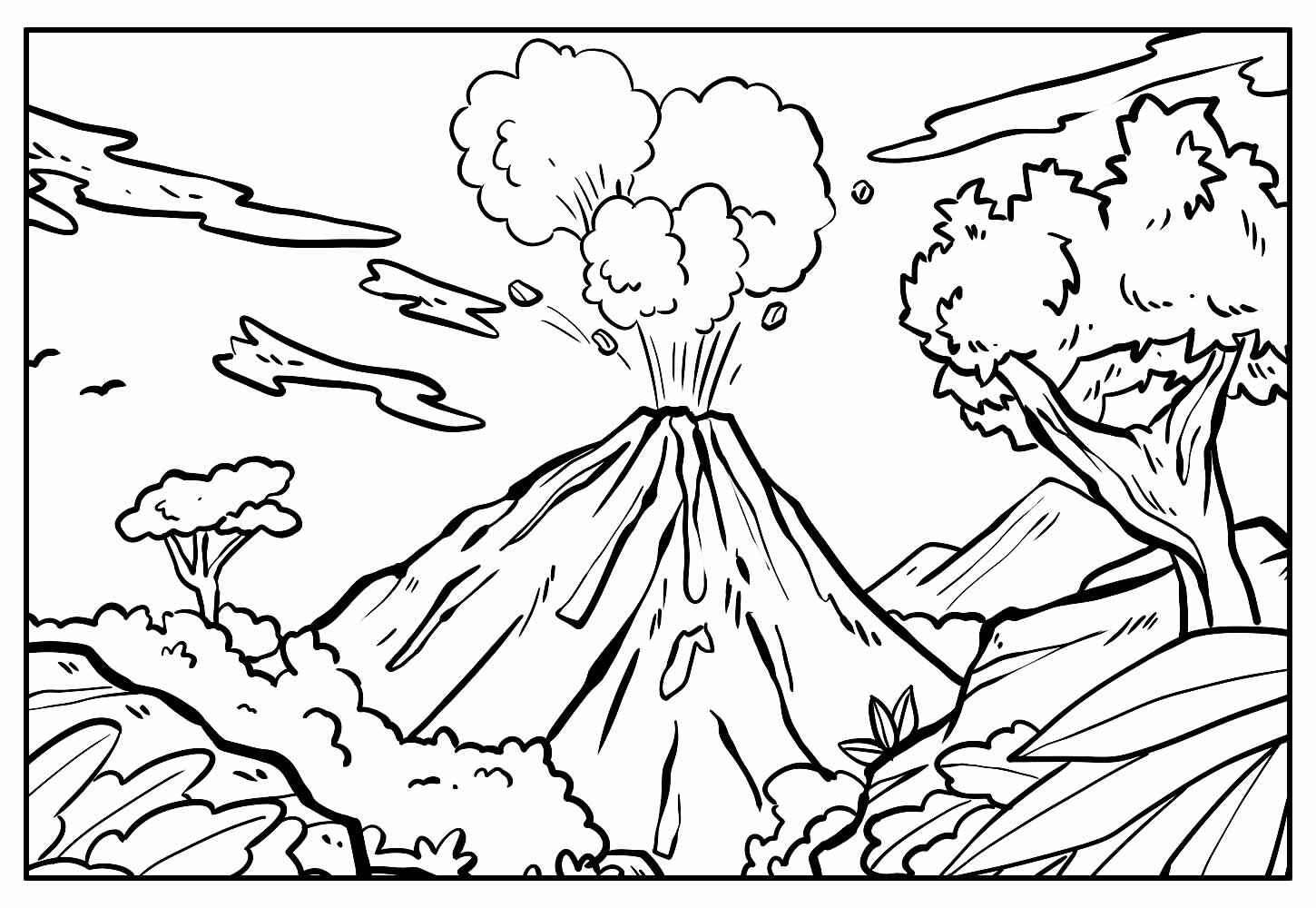Desenho de Vulcão Desenho Colorir Imprimir 29