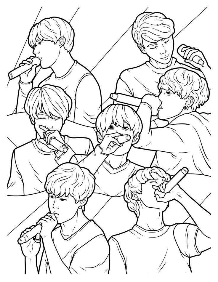 Desenho de BTS Desenho Colorir Imprimir 02