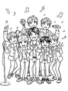 Desenho de BTS Desenho Colorir Imprimir 03