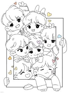 Desenho de BTS Desenho Colorir Imprimir 04