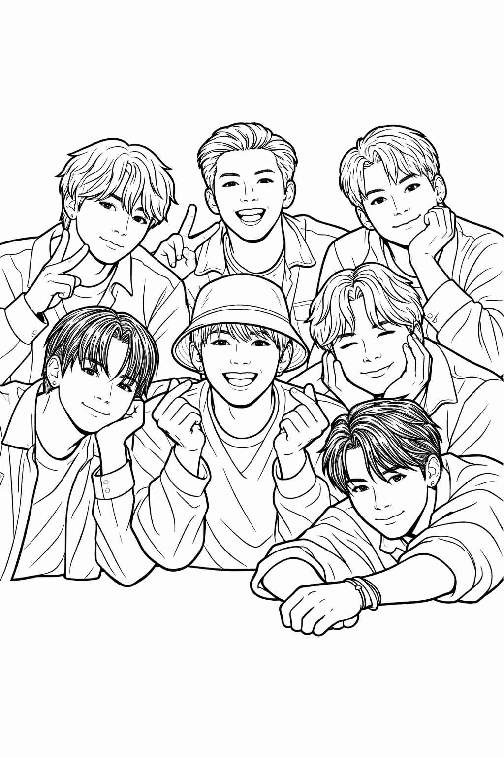 Desenho de BTS Desenho Colorir Imprimir 08