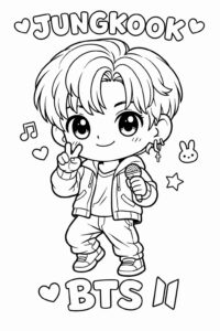 Desenho de BTS Desenho Colorir Imprimir 11