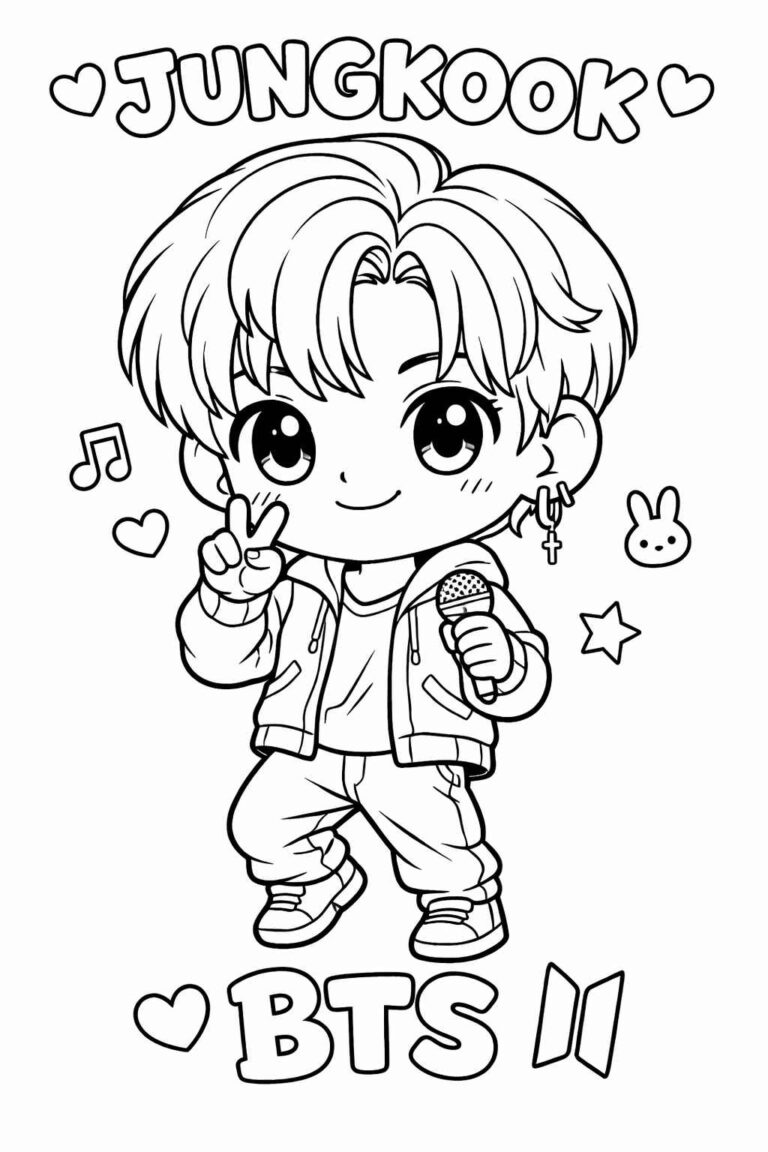 Desenhos do BTS para Imprimir e Colorir