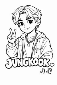 Desenho de BTS Desenho Colorir Imprimir 12