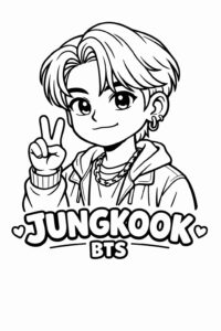 Desenho de BTS Desenho Colorir Imprimir 13