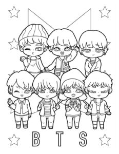 Desenho de BTS Desenho Colorir Imprimir 14