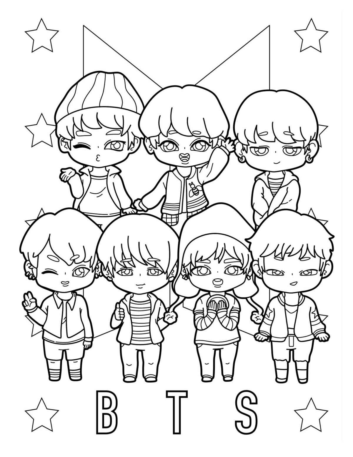 Desenho de BTS Desenho Colorir Imprimir 14