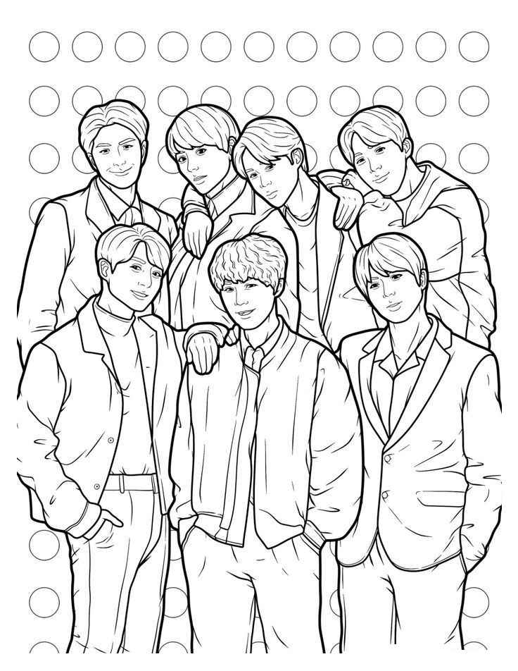 Desenho de BTS Desenho Colorir Imprimir 16