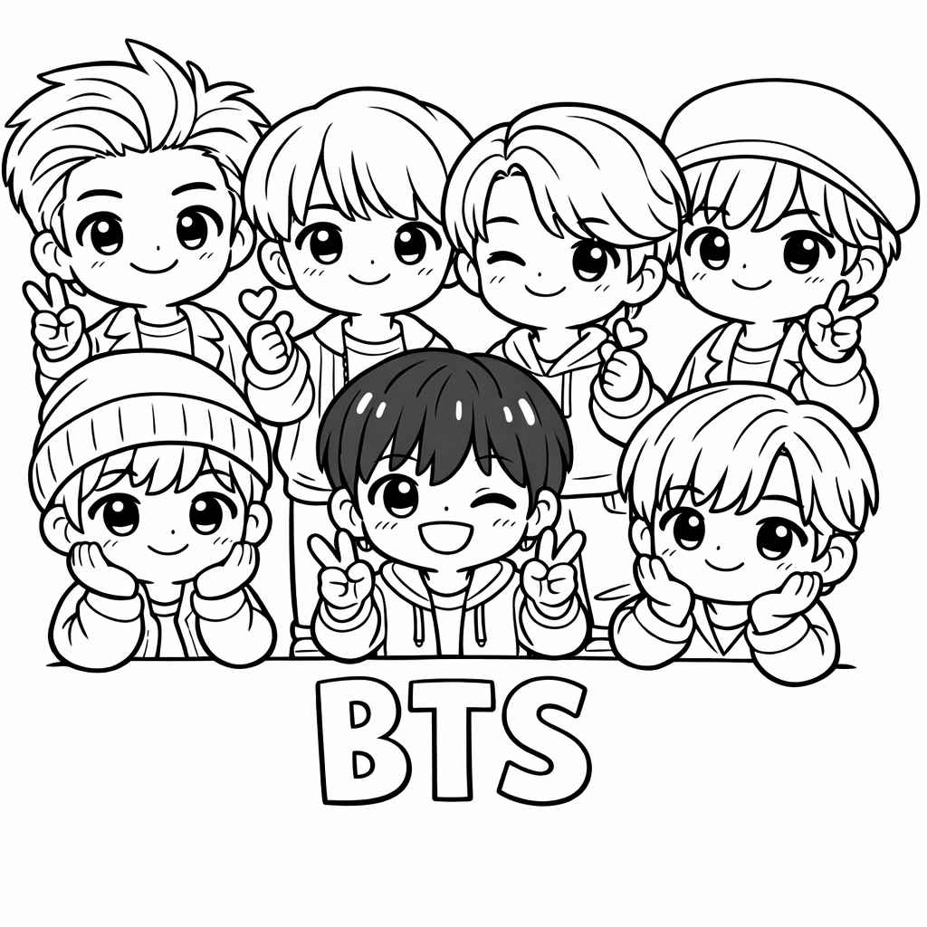 Desenho de BTS Desenho Colorir Imprimir 18