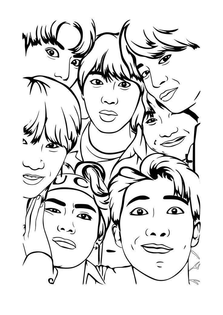 Desenho de BTS Desenho Colorir Imprimir 19