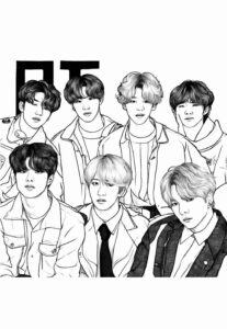 Desenho de BTS Desenho Colorir Imprimir 23