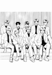 Desenho de BTS Desenho Colorir Imprimir 25