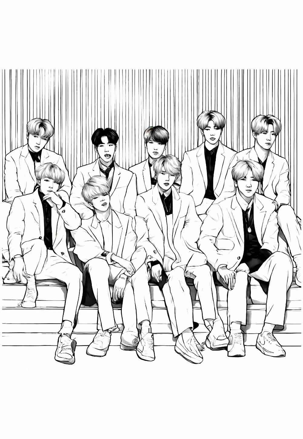 Desenho de BTS Desenho Colorir Imprimir 25