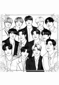 Desenho de BTS Desenho Colorir Imprimir 27