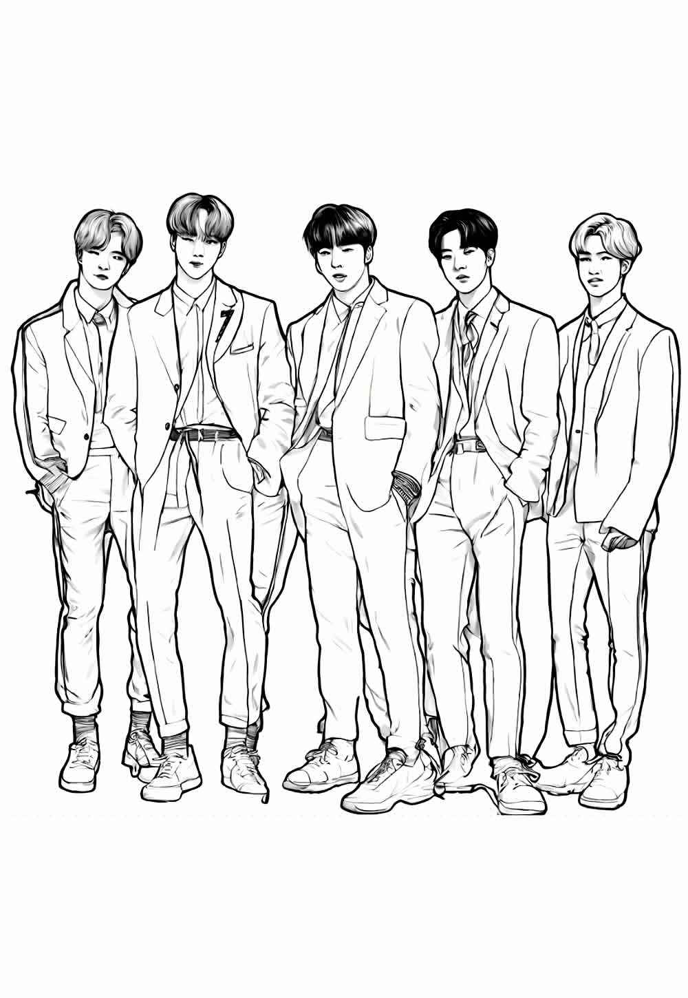 Desenho de BTS Desenho Colorir Imprimir 28