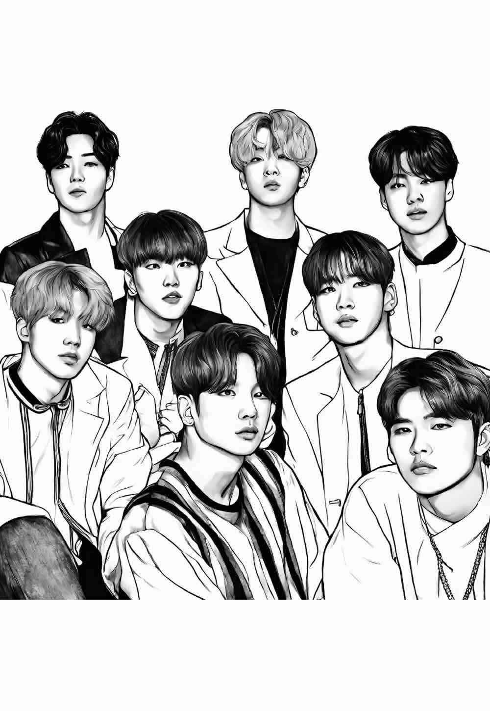 Desenho de BTS Desenho Colorir Imprimir 29