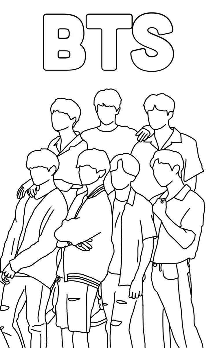 Desenho de BTS Desenho Colorir Imprimir 31