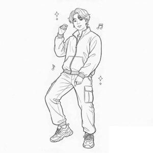 Desenho de BTS Desenho Colorir Imprimir 33