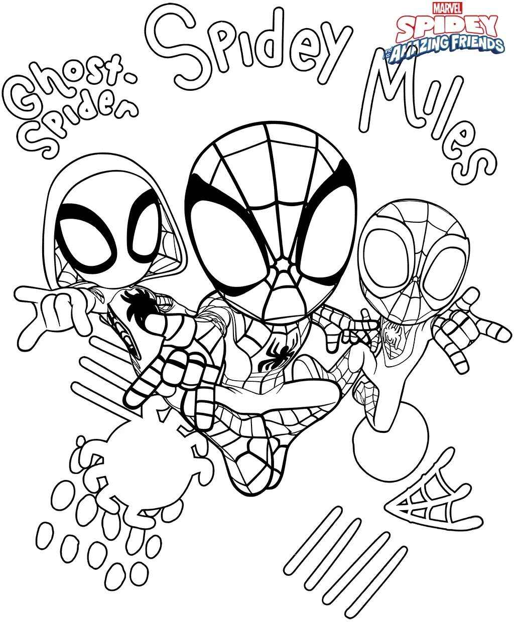 Desenho de Spidey E Seus Amigos Espetaculares Desenho Colorir Imprimir 06